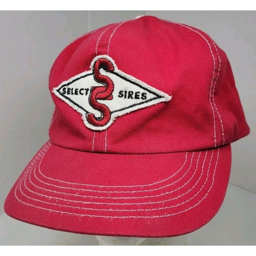 Vintage Select Sires Hat Cap Snap Back Red White Trucker Mesh Patch K-Products